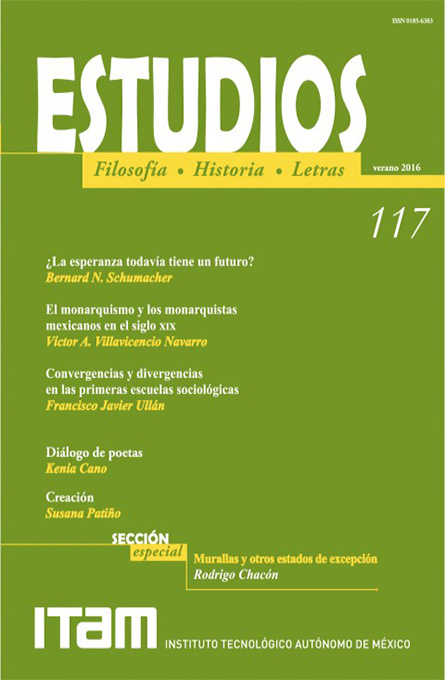 Portada de la revista estudios 117, verano 2016