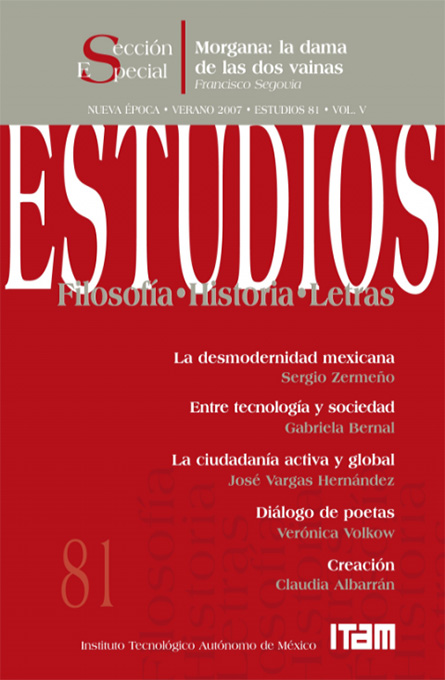 Portada de la revista estudios 81, verano 2007